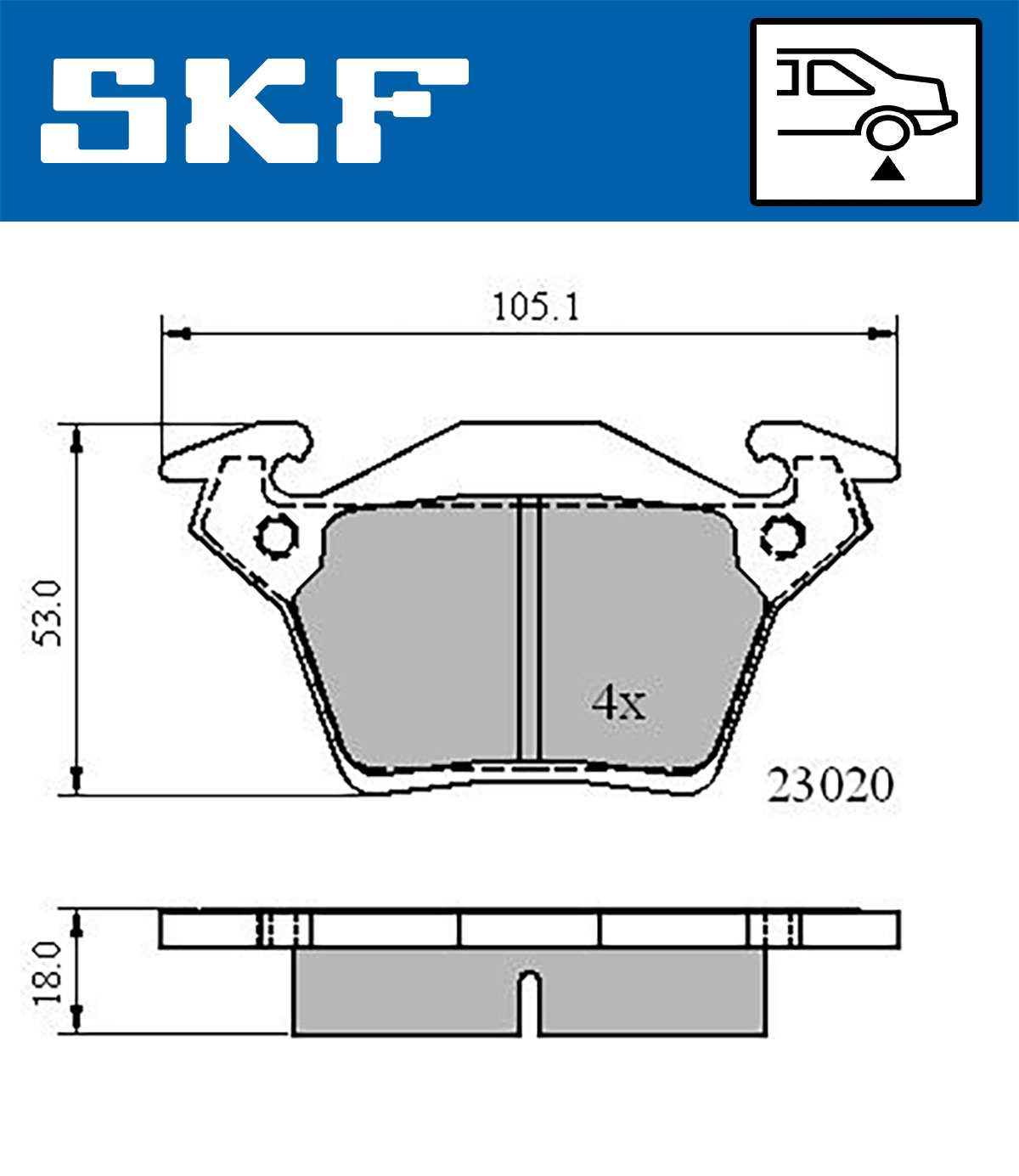 Set placute frana,frana disc VKBP 90568 SKF